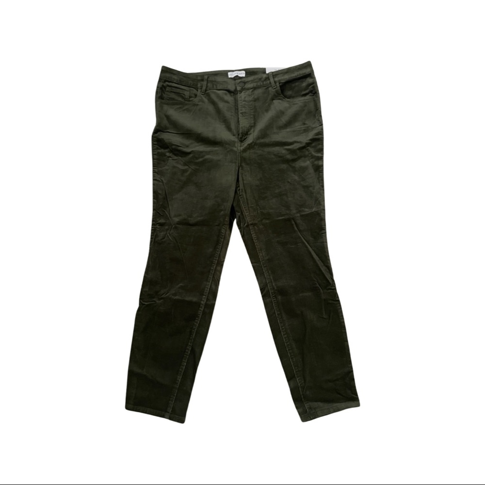 Loft Green Corduroy High Waisted Skinny Jeans size 18/34